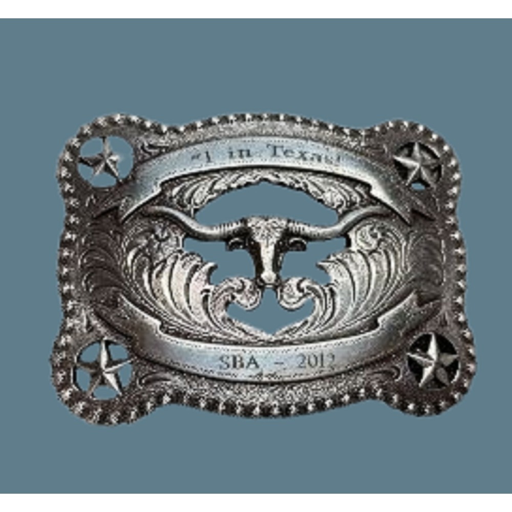 1 in Texas SBA 2012 Nocona Shooting Star Bull Head‎ Cowboy Belt Buckle Silver